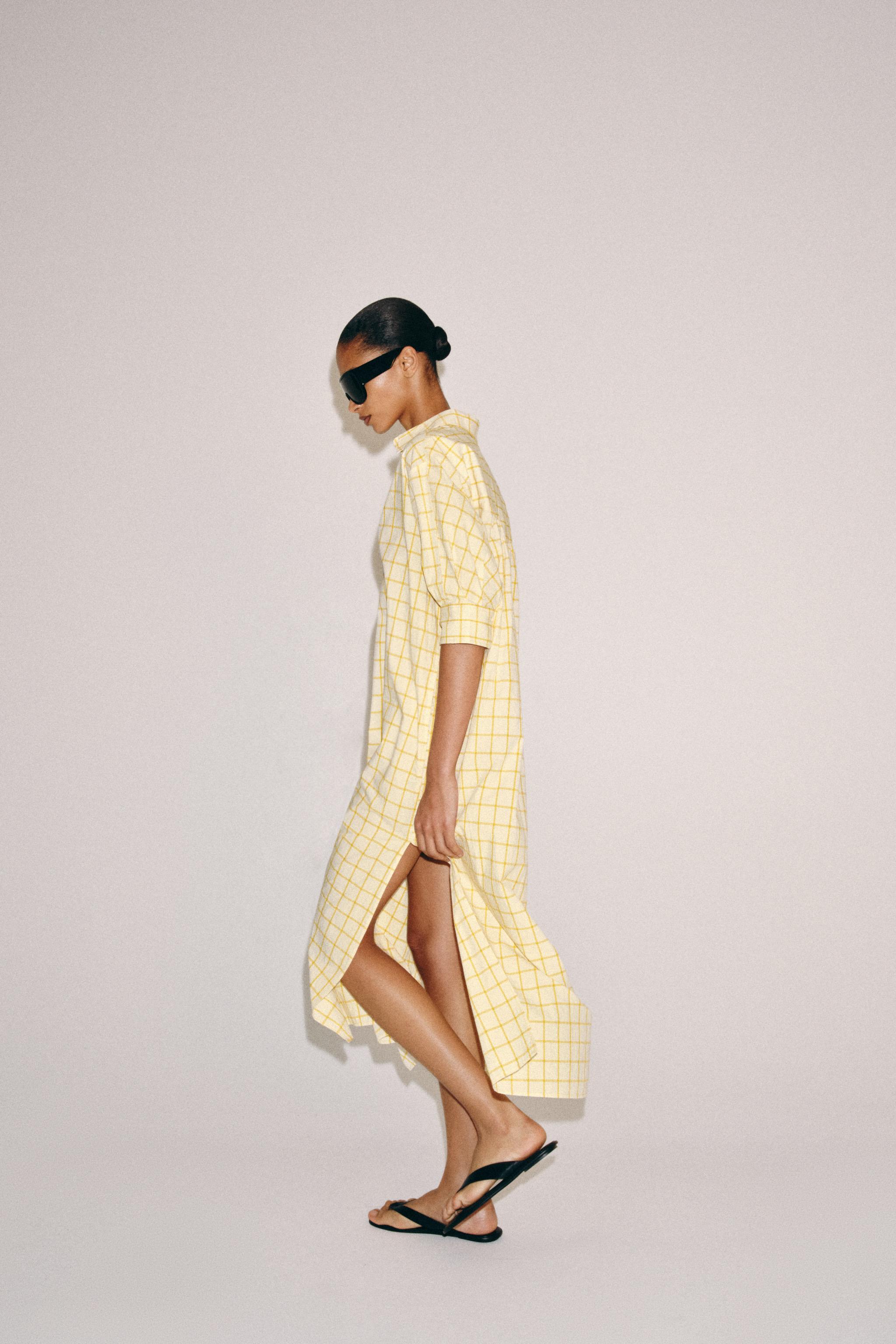 ZW COLLECTION CHECKED SHIRT DRESS